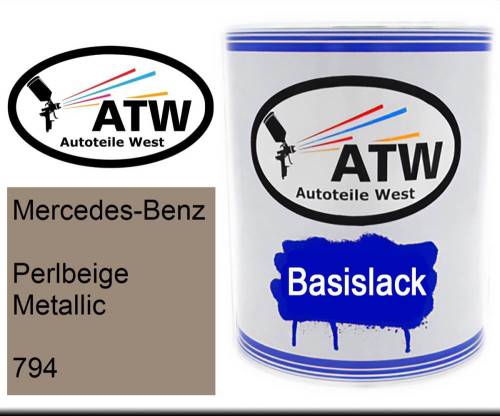 Mercedes-Benz, Perlbeige Metallic, 794: 1L Lackdose, von ATW Autoteile West.